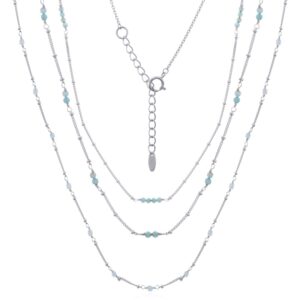 Silver Amazonite Layered Necklace